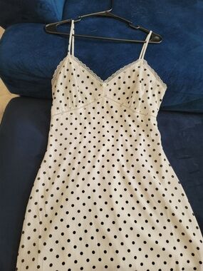 Polka Dot Lace-Trim Dress - Size M
